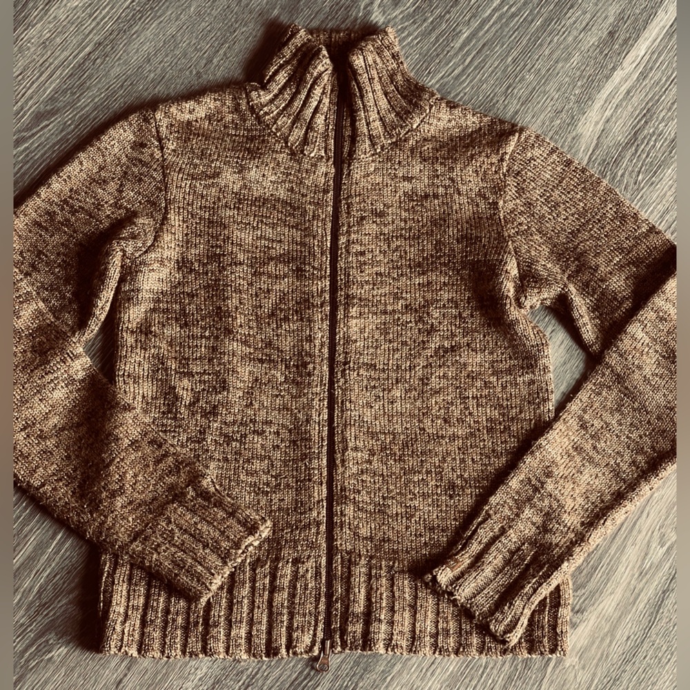 Elizabeth Hurley Brown Knit Cardigan size medium